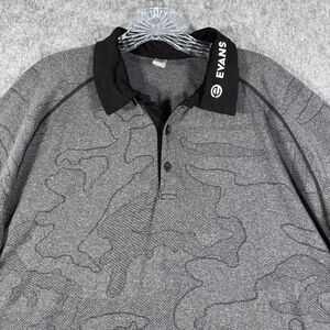 UNRL Shirt Mens Size XL Gray Short Sleeve Polo Mesh Evans Camo Golf